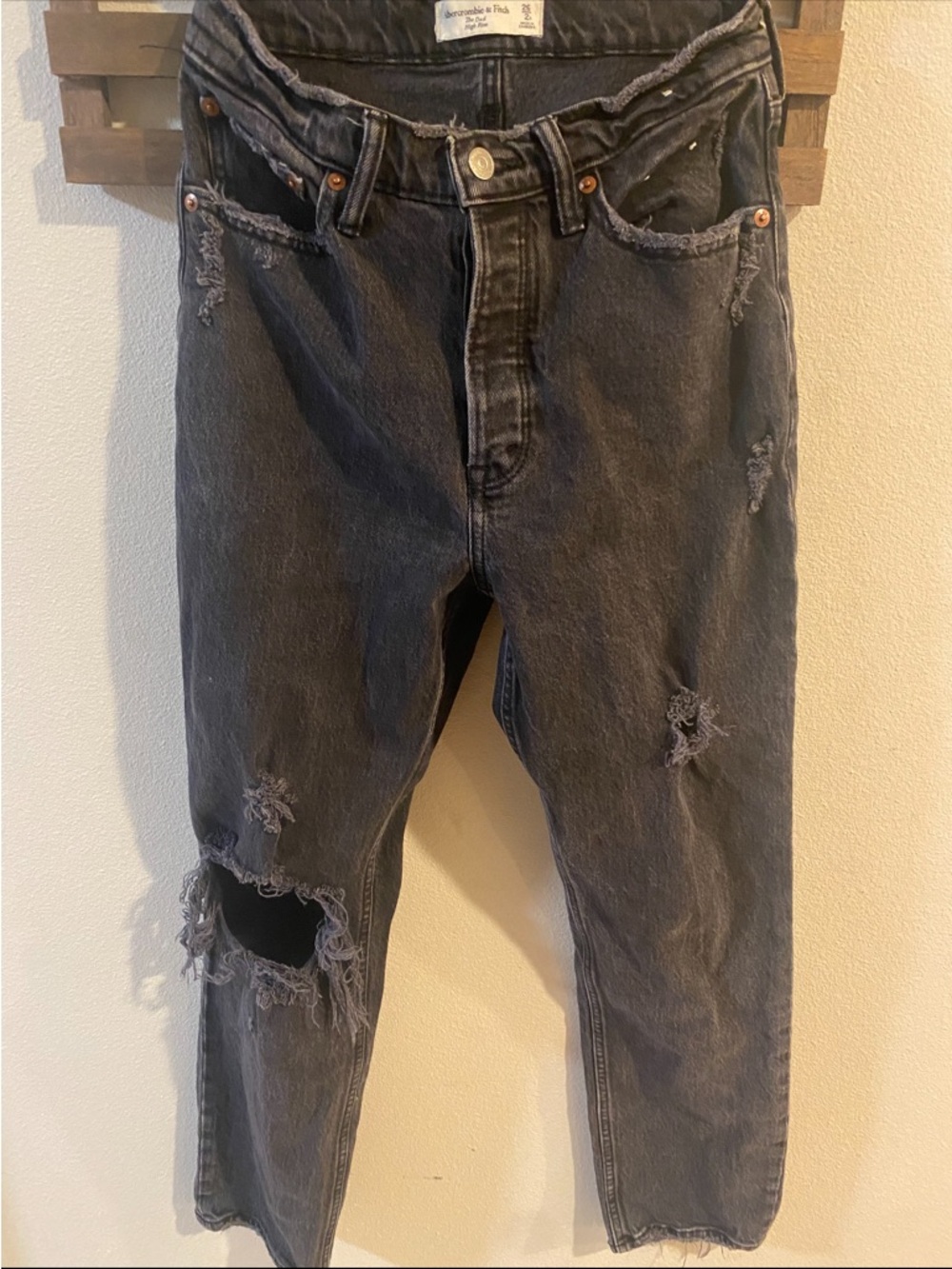 Abercrombie‎ & Fitch jeans 'The Dad' High-Rise Jeans Washed Black Size 26